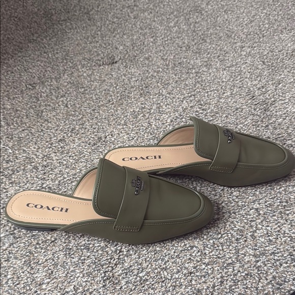 Coach Olive Green Leather Loafers - Picture 2 of 4